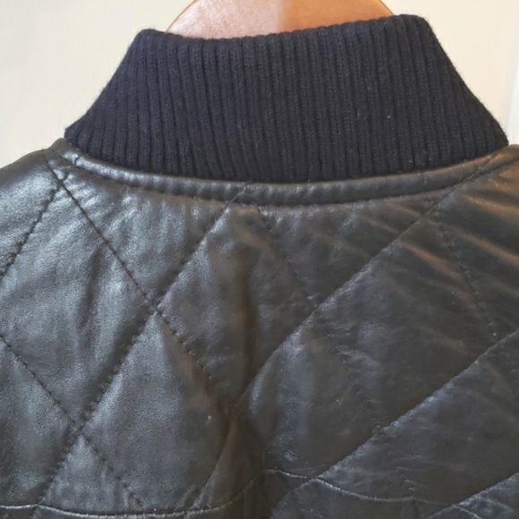 Nevada Blue cropped studded quilted lined 100% leather jacket, XS - Picture 6 of 13